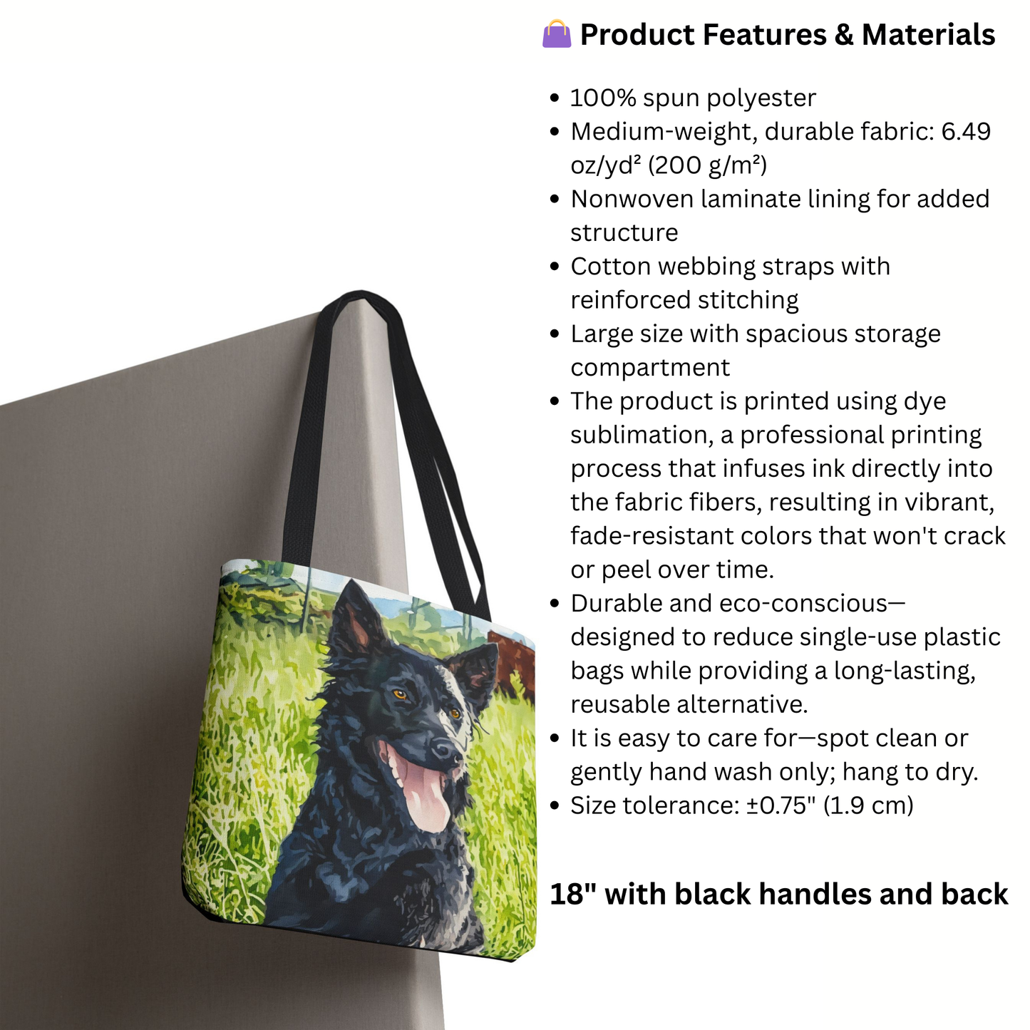Croatian Sheepdog Tote Bag – Stylish Reusable Dog Lover Gift – Durable Polyester