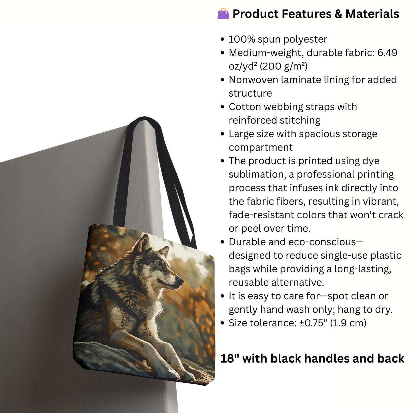 Czechoslovakian Vlcak Tote Bag – Wolfdog Art Reusable Polyester Bag