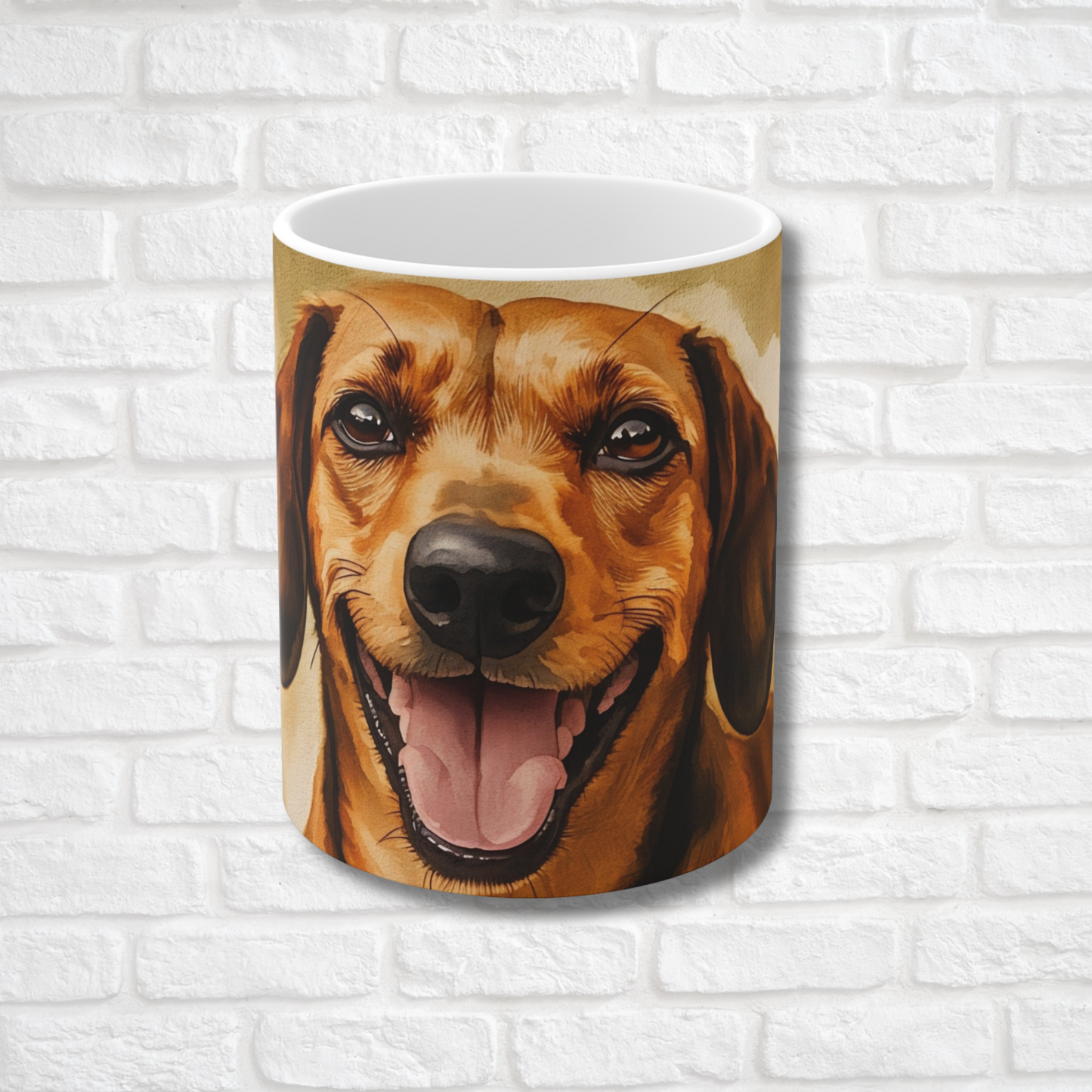 Dachshund Coffee Mug – Watercolor Dog Headshot | Gift for Dog Lovers
