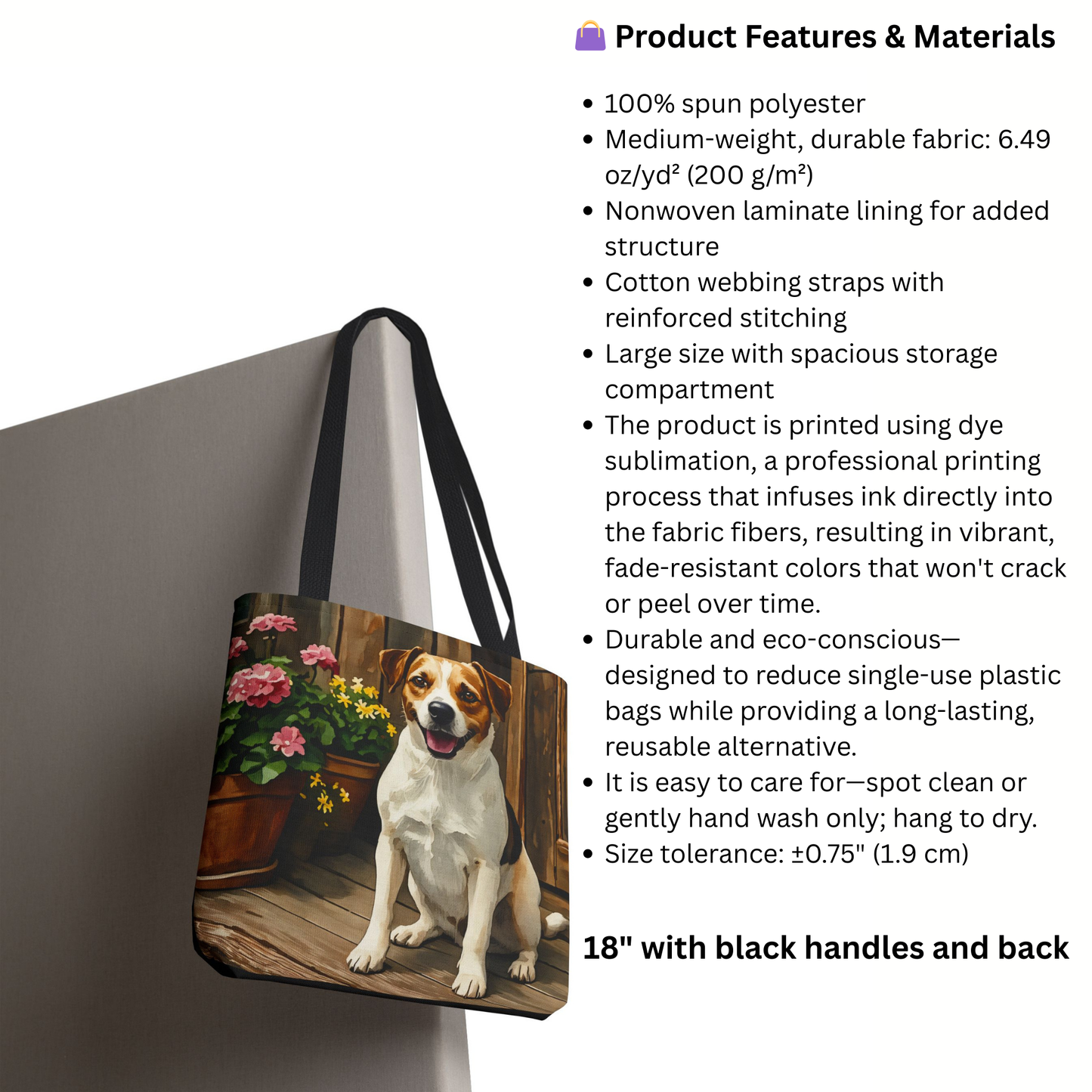 Watercolor Danish-Swedish Farmdog Tote Bag | Durable Dog Lover Gift