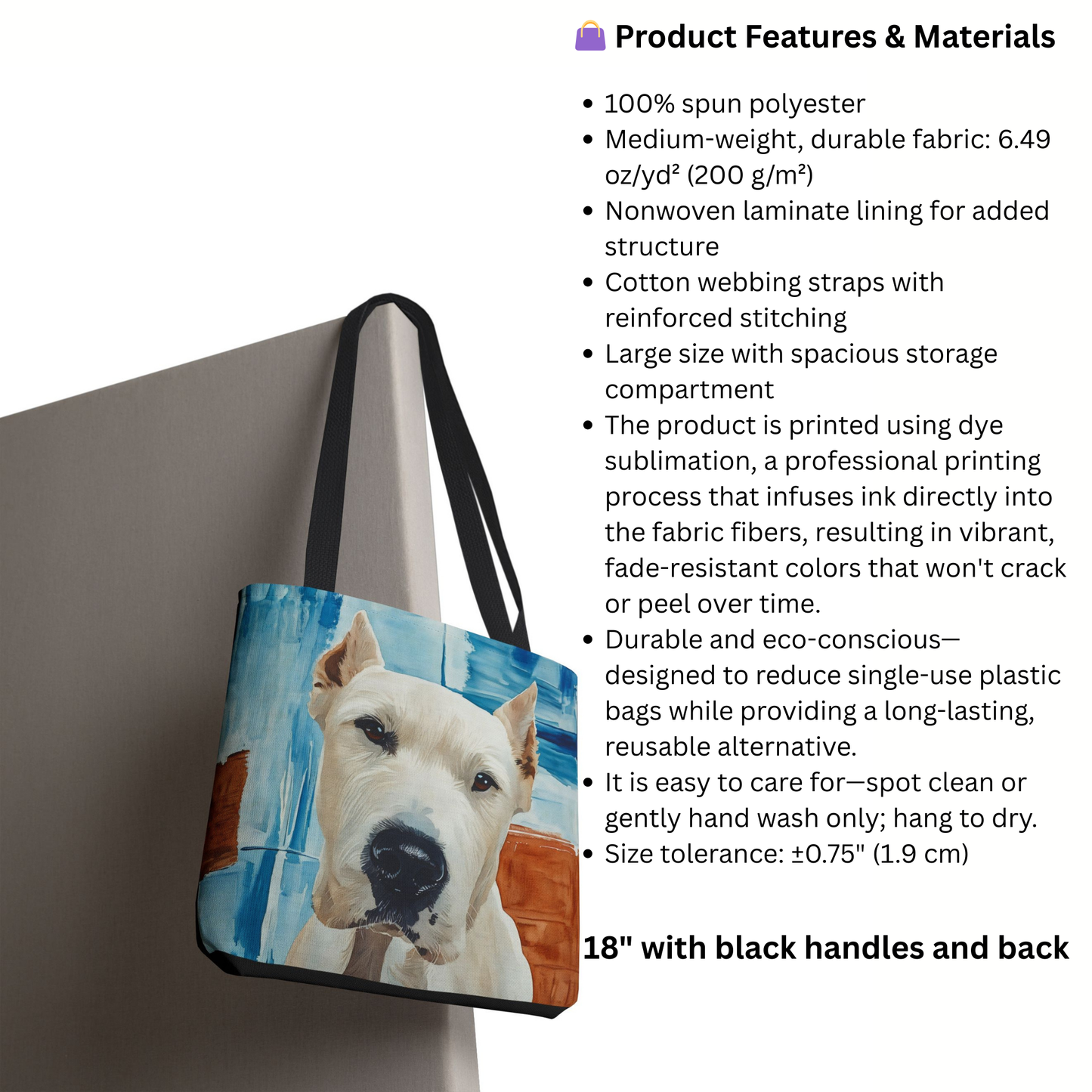 Watercolor Dogo Argentino Tote Bag | Stylish Gift for Dog Lovers
