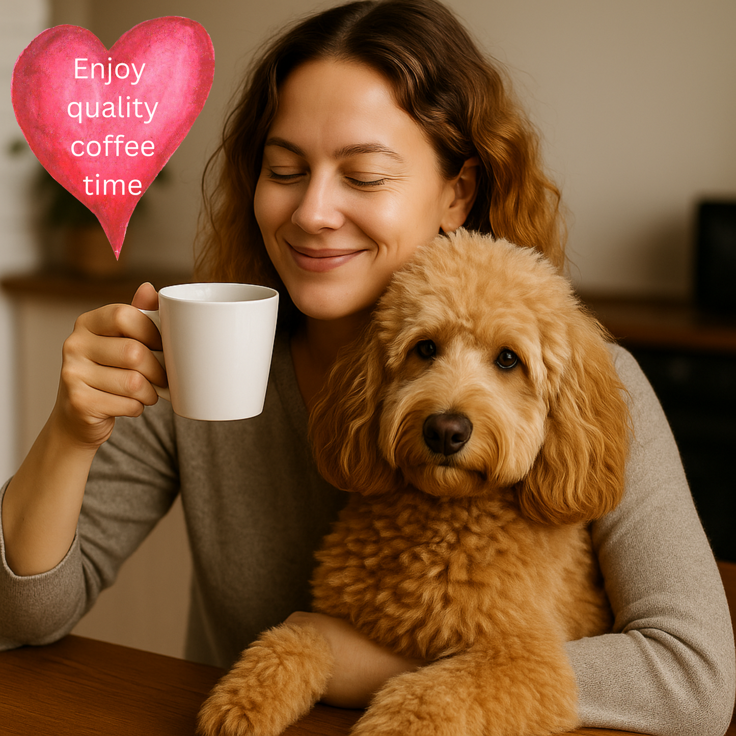 Sheepadoodle Coffee Mug – 11 oz Ceramic Dog Lover Gift with Old English Sheepdog & Poodle Watercolor Art