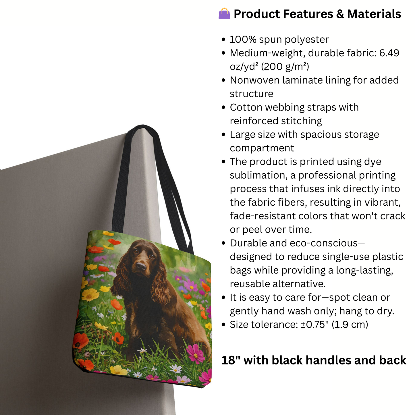 Field Spaniel Tote Bag – Watercolor Dog Breed Art Gift