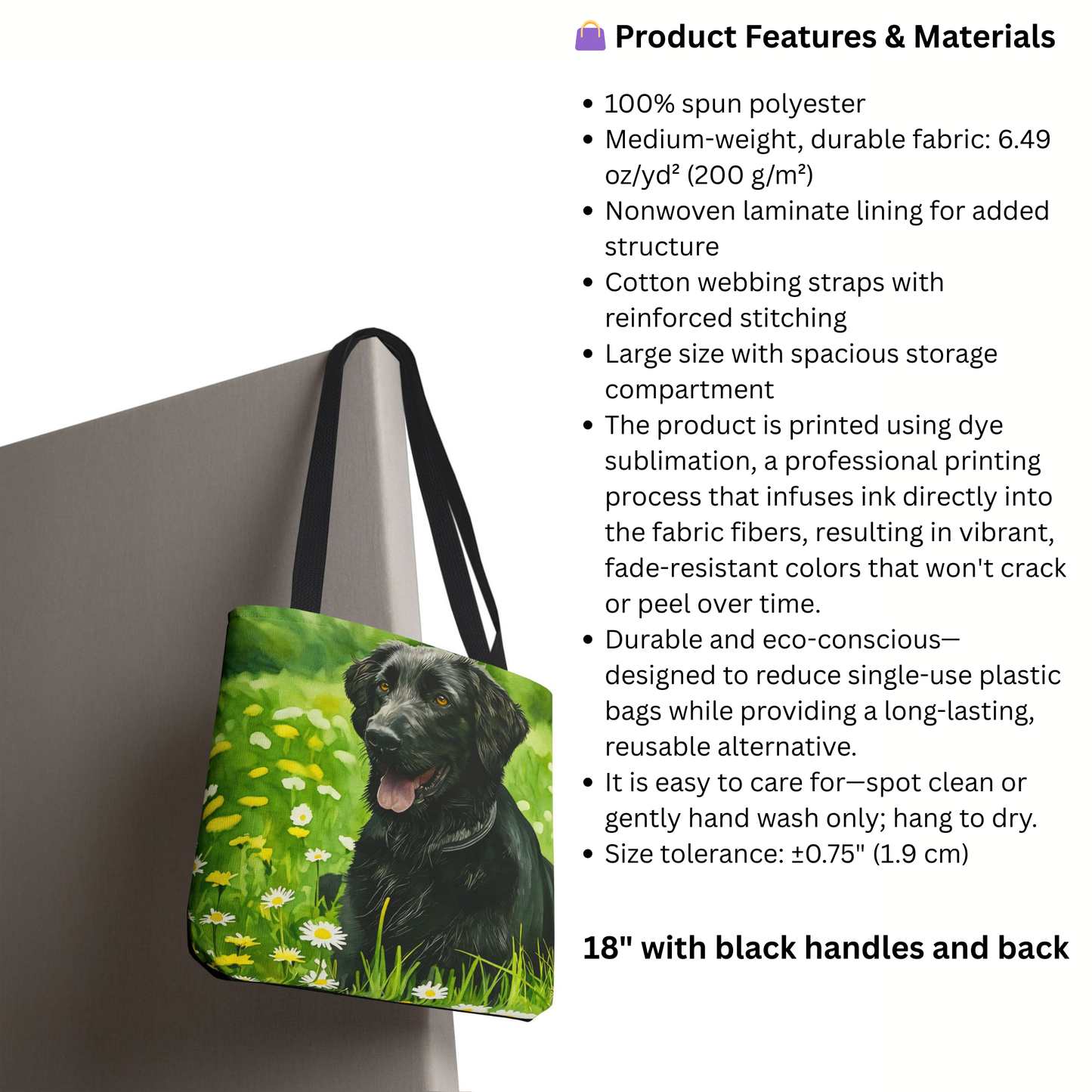 Flat-Coated Retriever Tote Bag – Watercolor Dog Art Gift