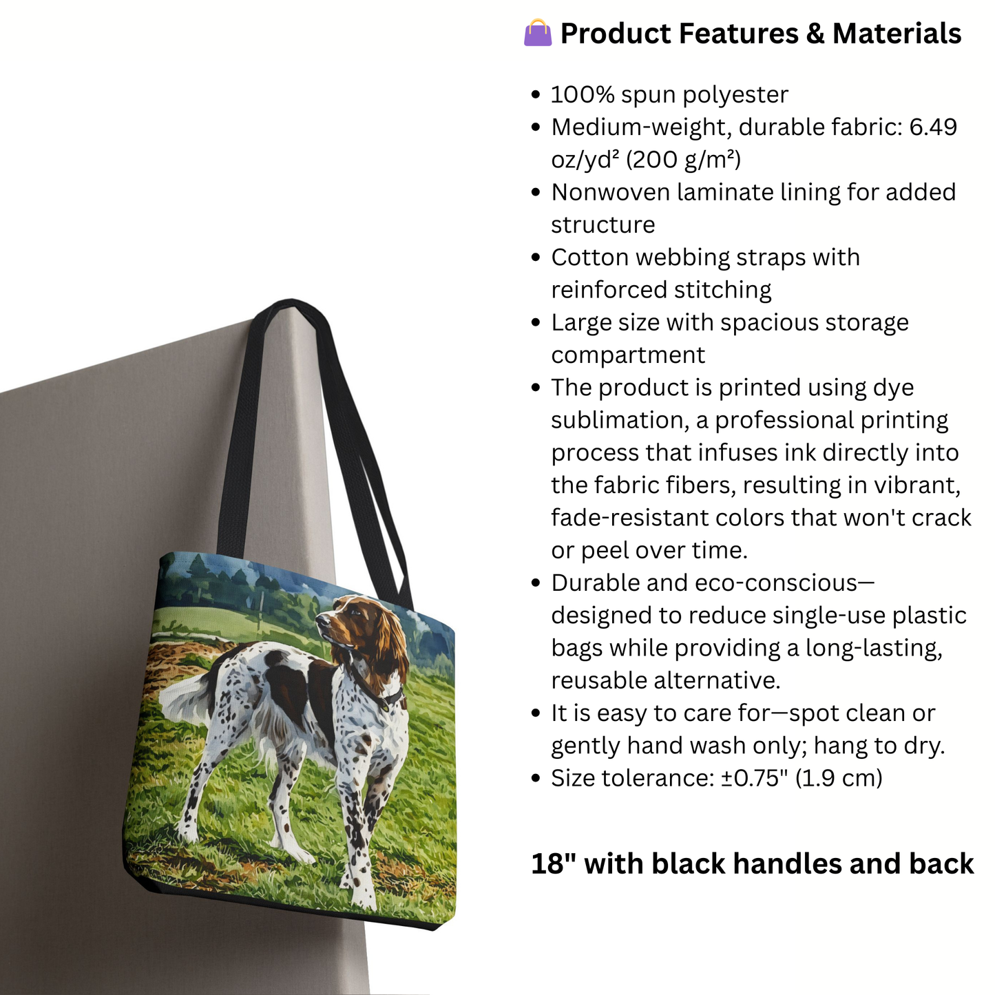 German Longhaired Pointer Tote Bag – Watercolor Dog Art Gift