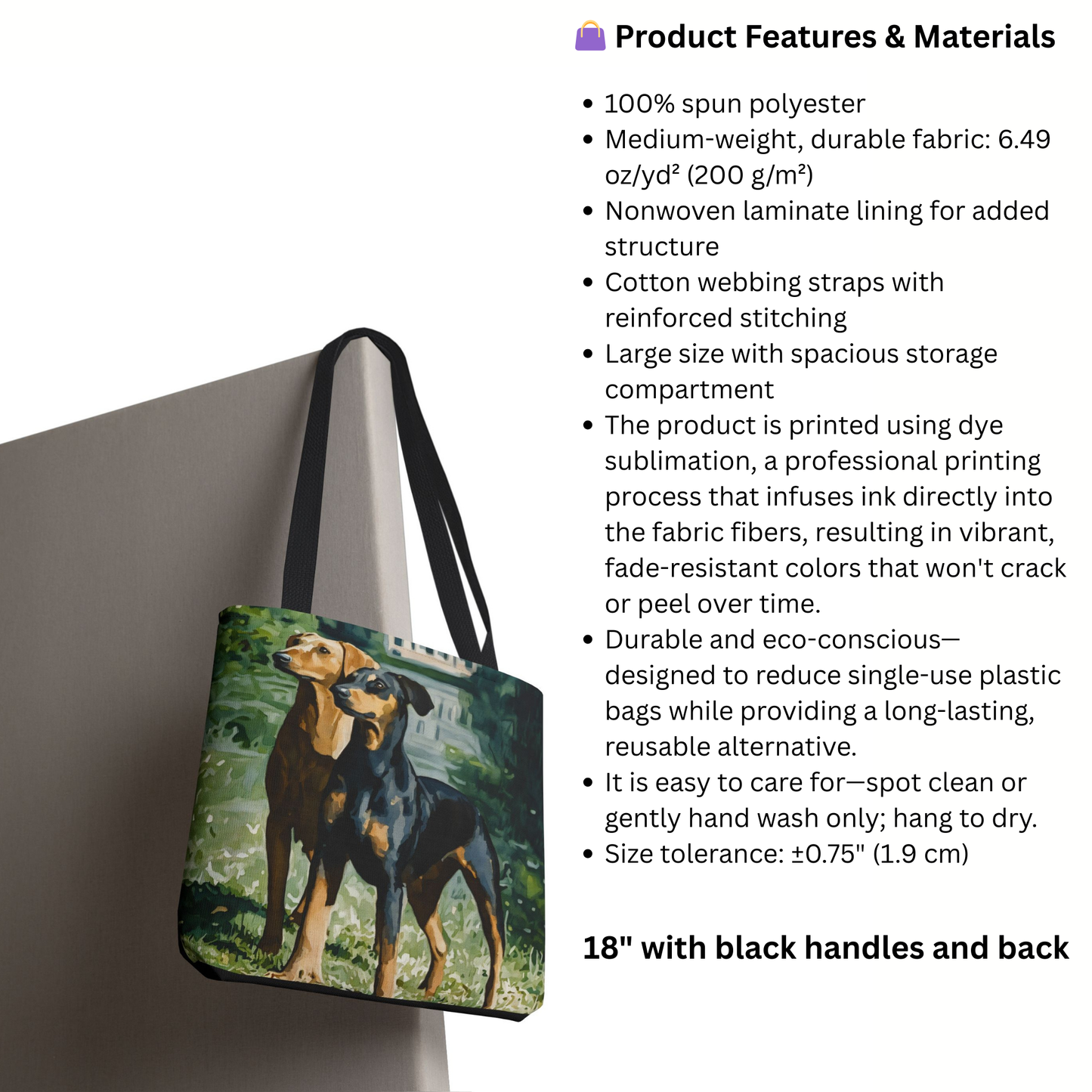 German Pinscher Tote Bag – Watercolor Dog Lover Gift