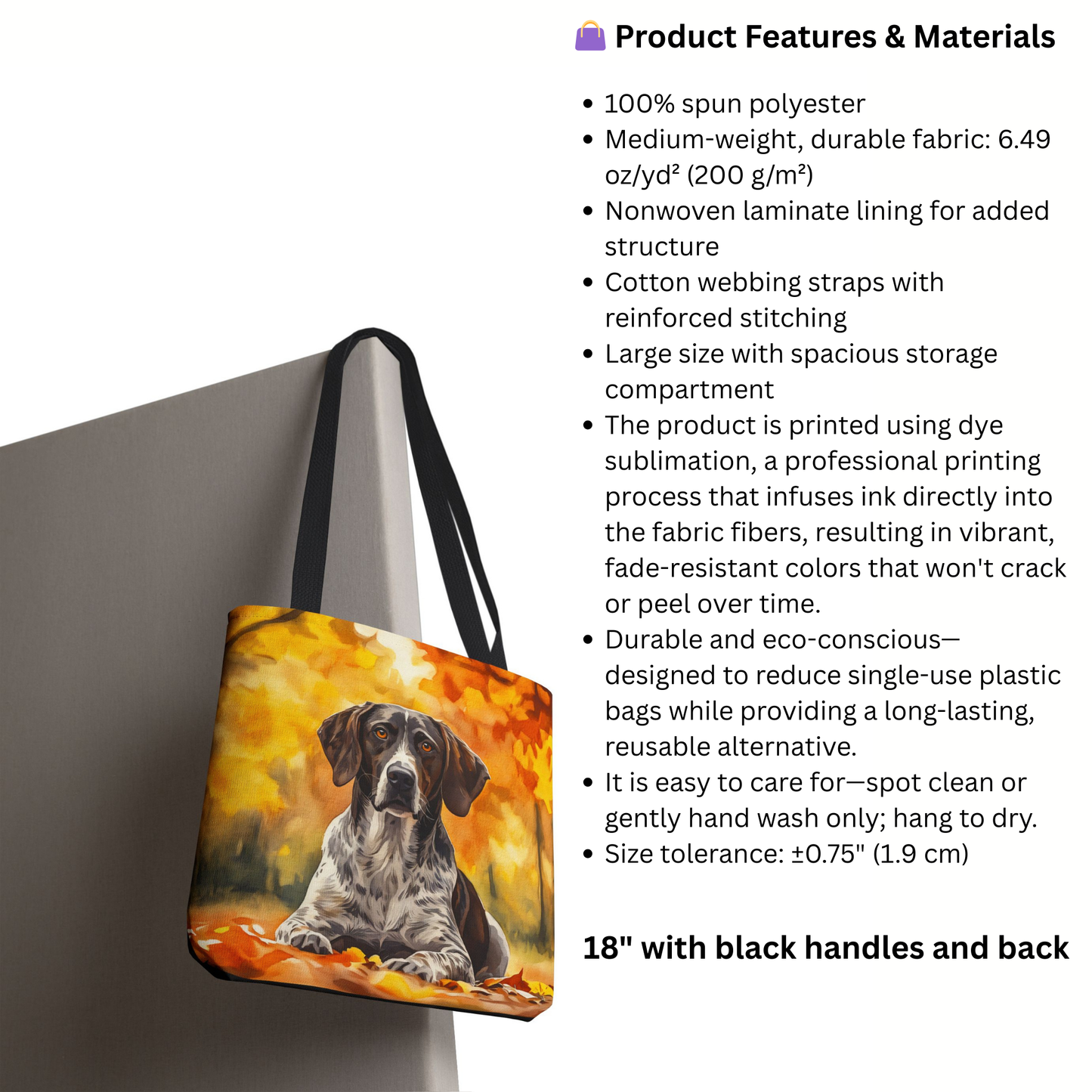 German Shorthaired Pointer Tote Bag – Watercolor Dog Art Gift