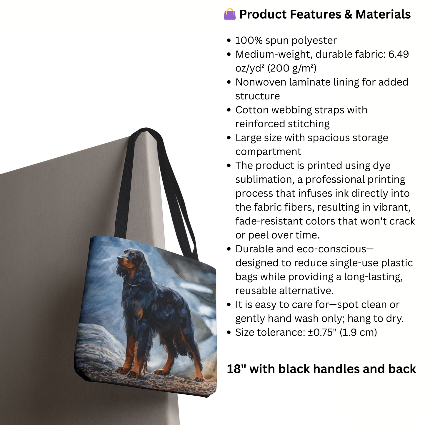 Gordon Setter Tote Bag – Watercolor Dog Breed Art Gift