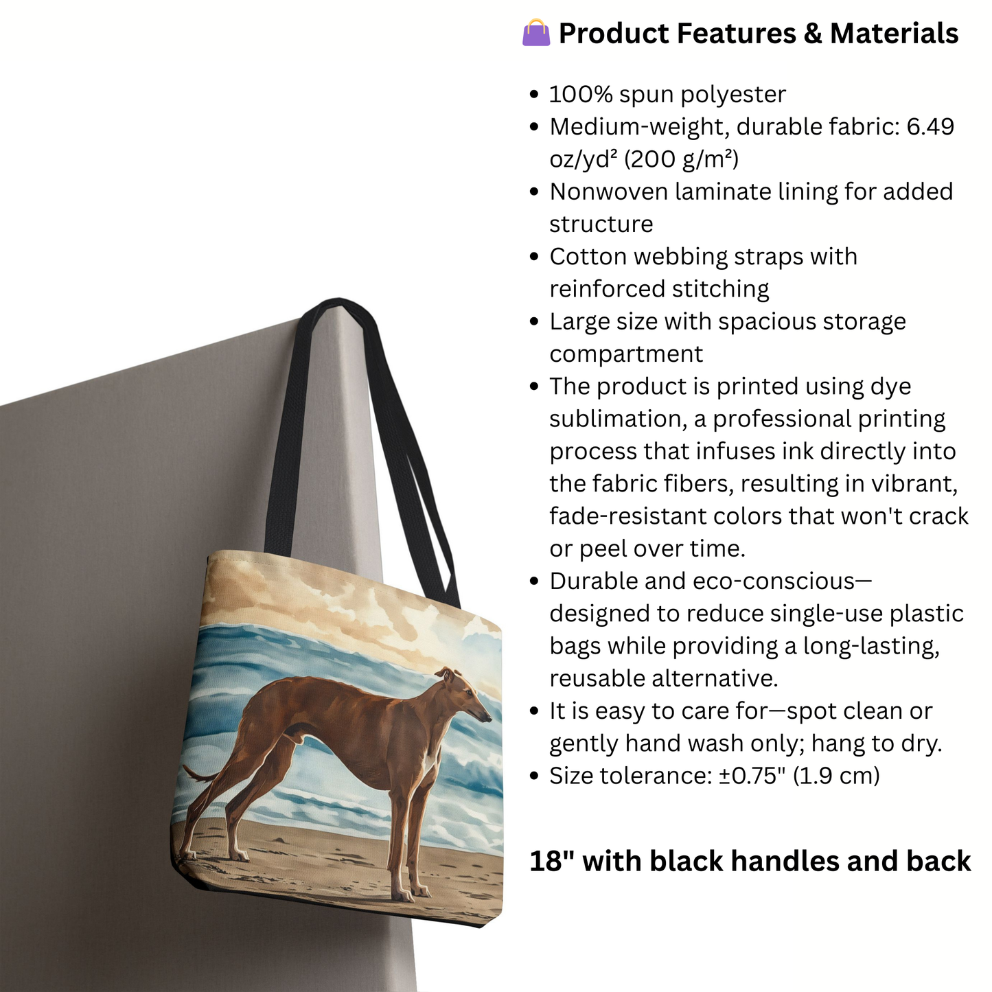 Greyhound Tote Bag | Elegant Reusable Dog Lover Gift