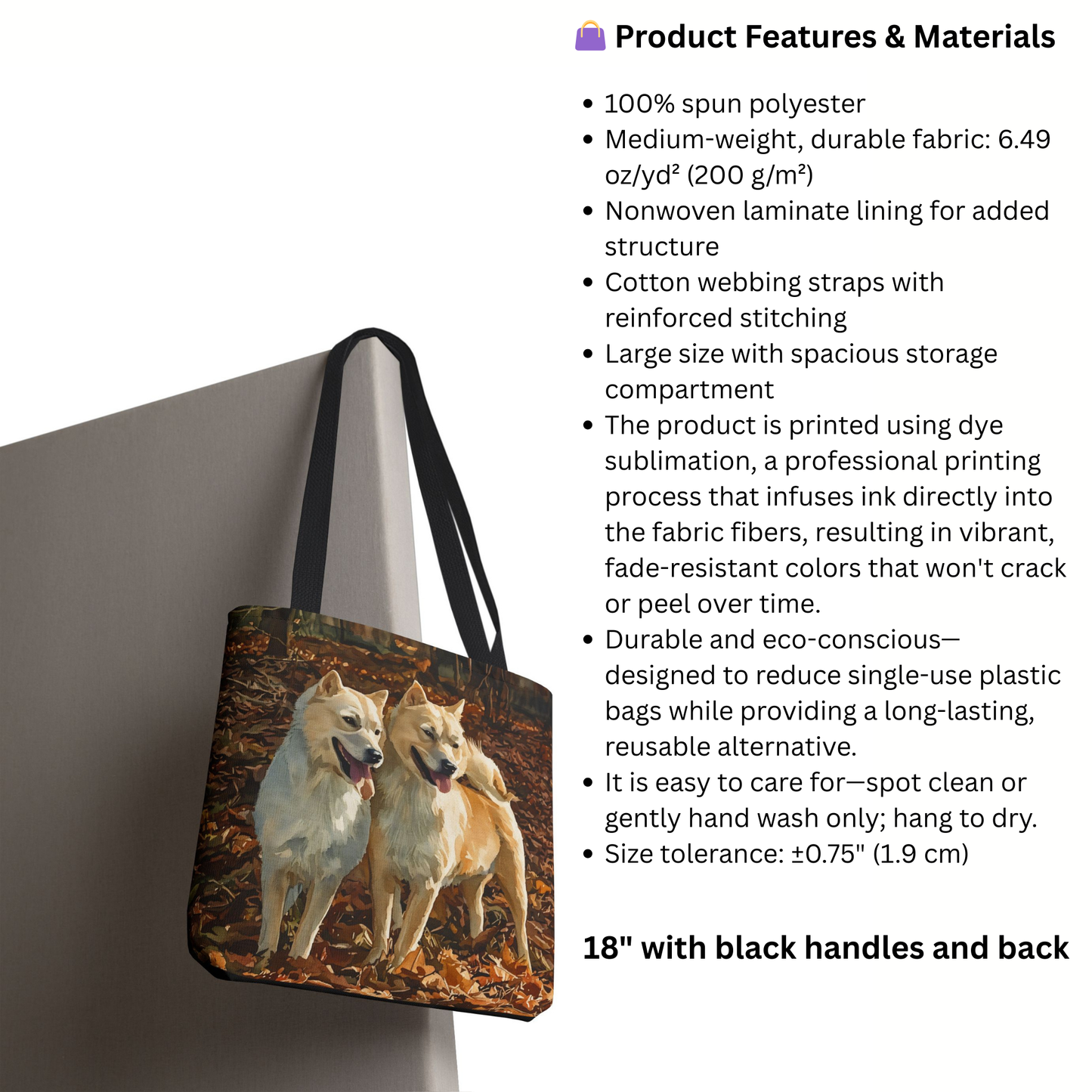 Hokkaido Dog Tote Bag | Japanese Breed Reusable Gift
