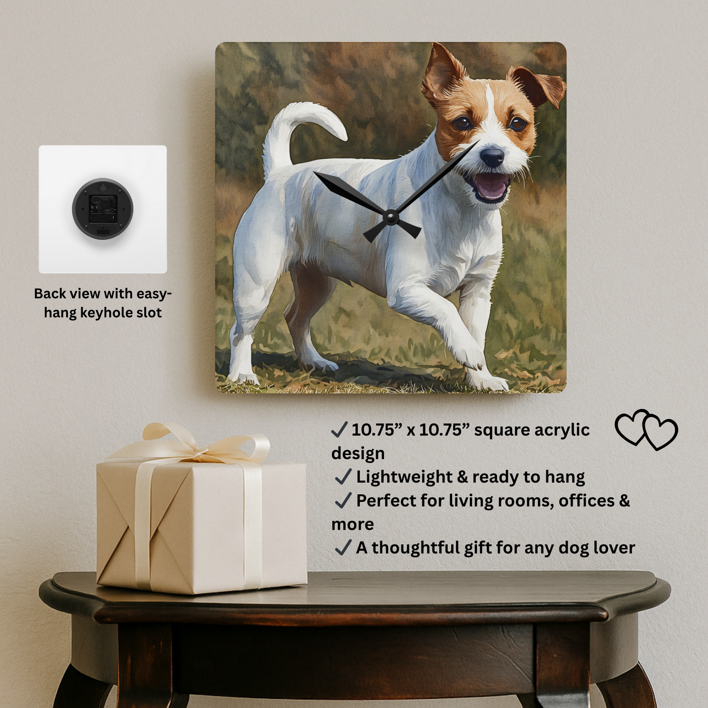 Jack Russell Terrier Acrylic Wall Clock – Energetic & Loyal Dog Lover Home Décor