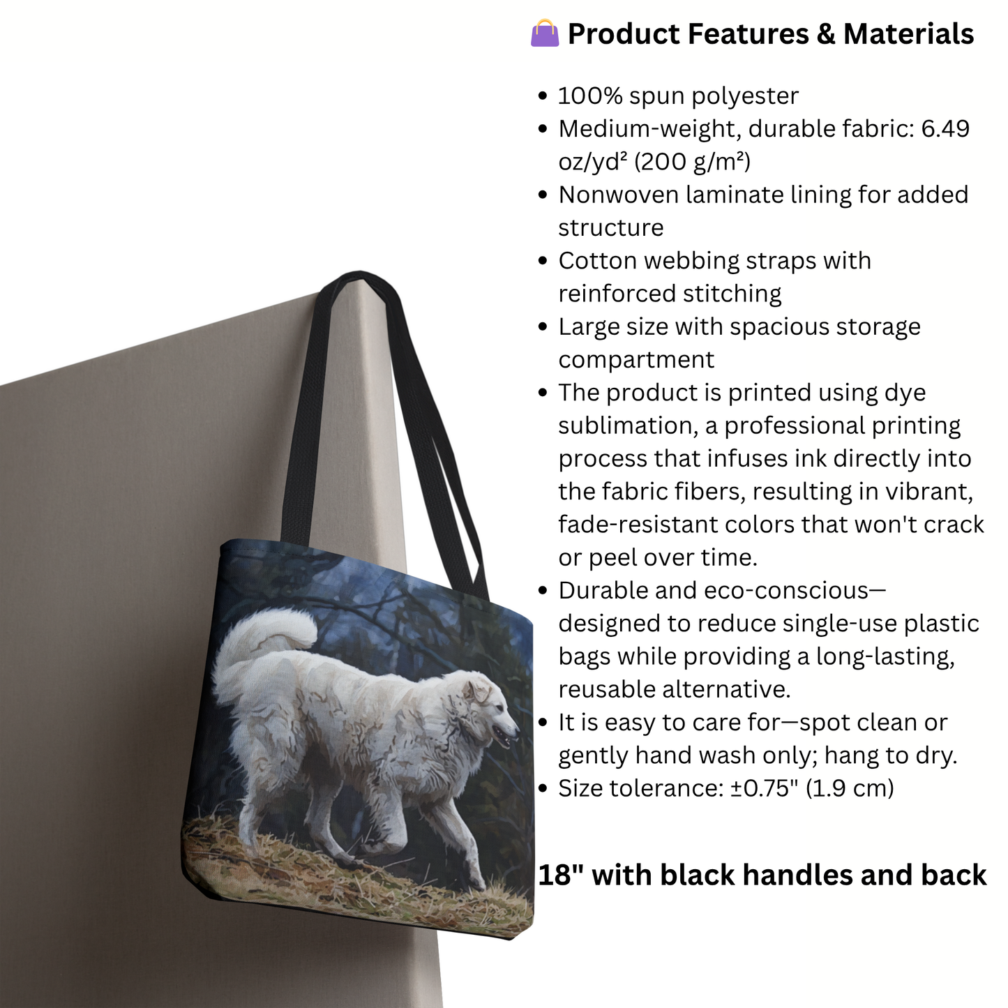 Kuvasz Tote Bag | Hungarian Guardian Dog Gift | Durable Reusable Bag