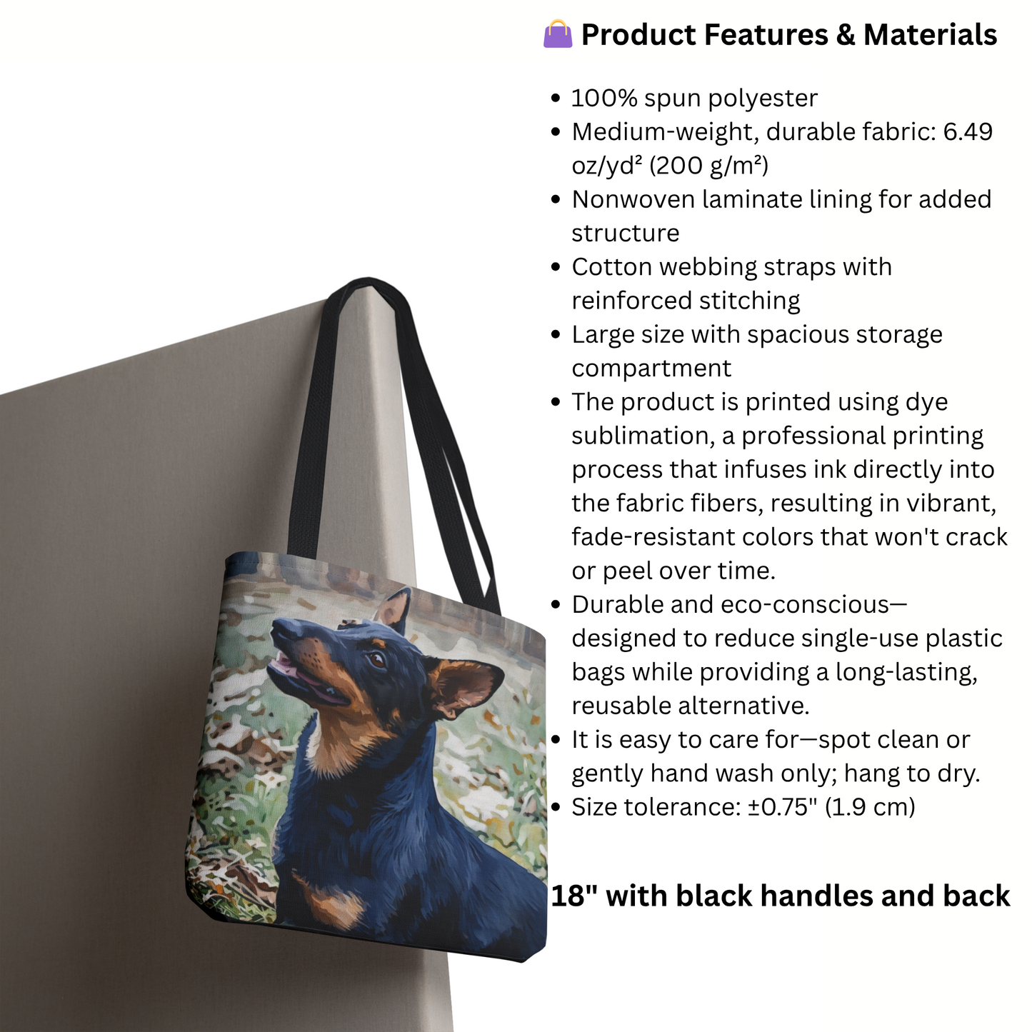 Lancashire Heeler Tote Bag | Rare Dog Breed Lover Gift | Durable Shopping Bag
