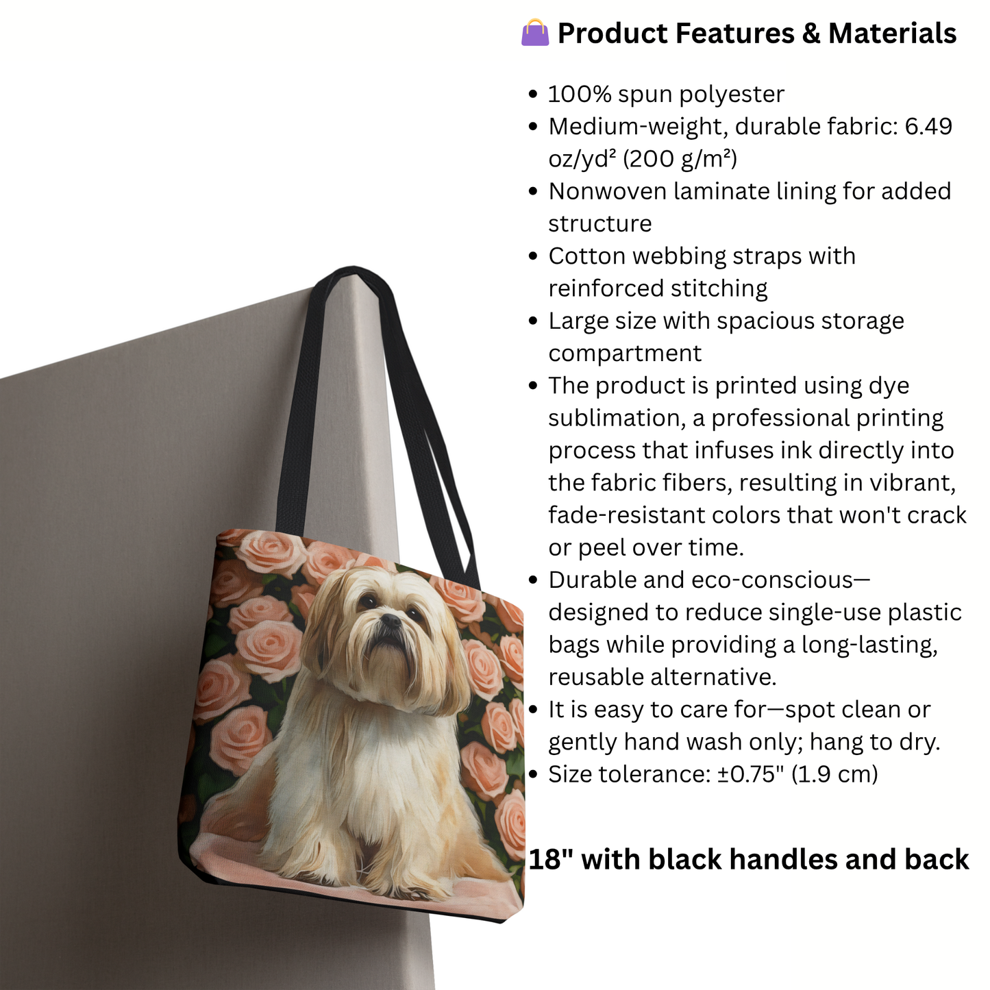 Lhasa Apso Tote Bag | Companion Dog Lover Gift | Durable Reusable Bag