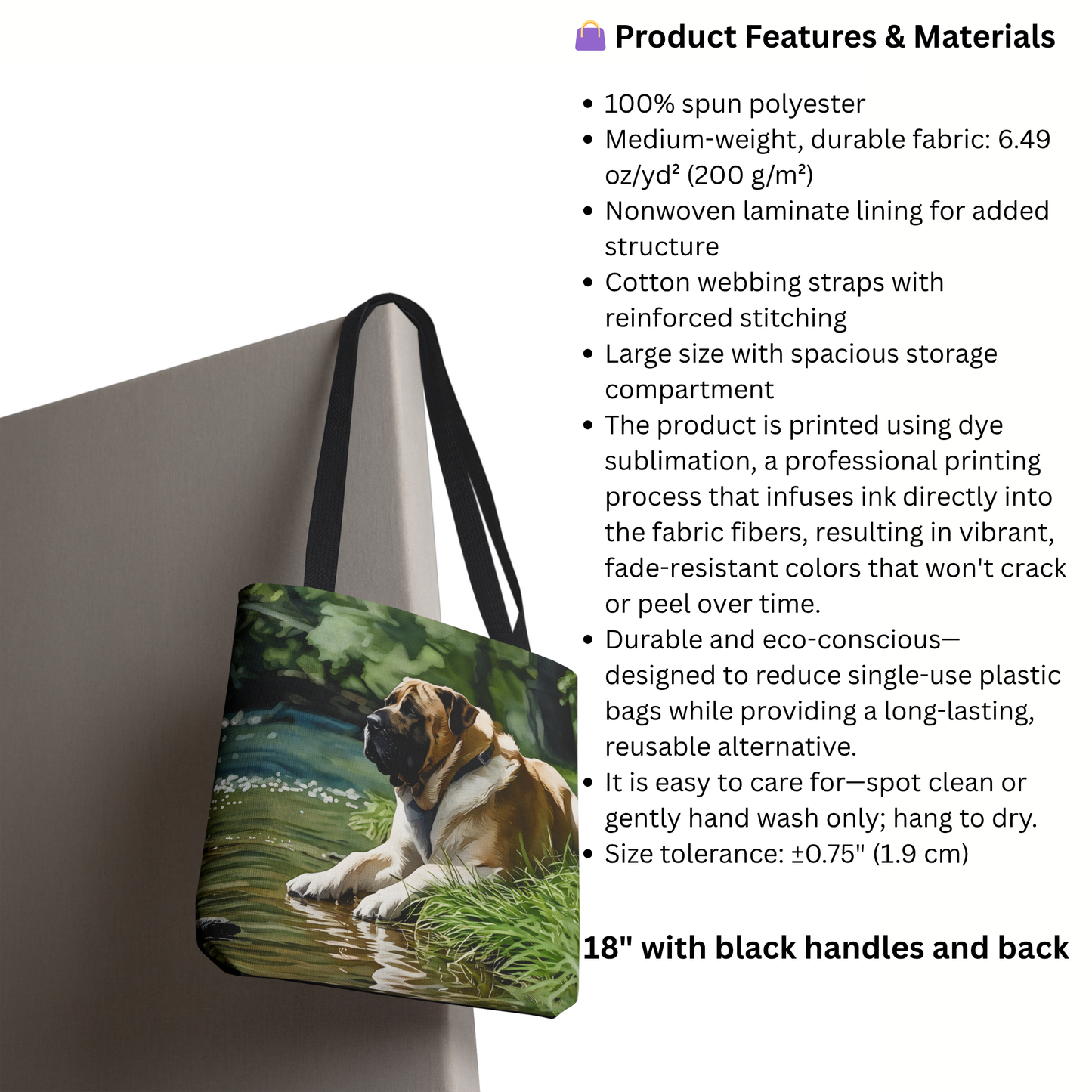 Mastiff Tote Bag – Gentle Giant Gift – Watercolor Mastiff Art