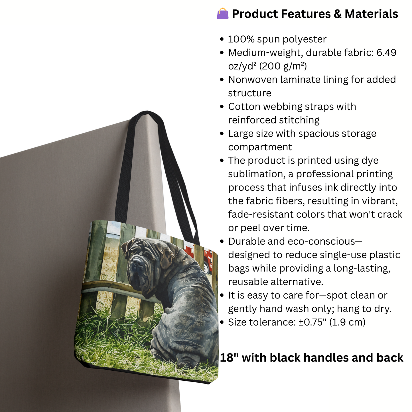 Neapolitan Mastiff Tote Bag – Majestic Dog Lover Gift – Watercolor Neapolitan Mastiff Art