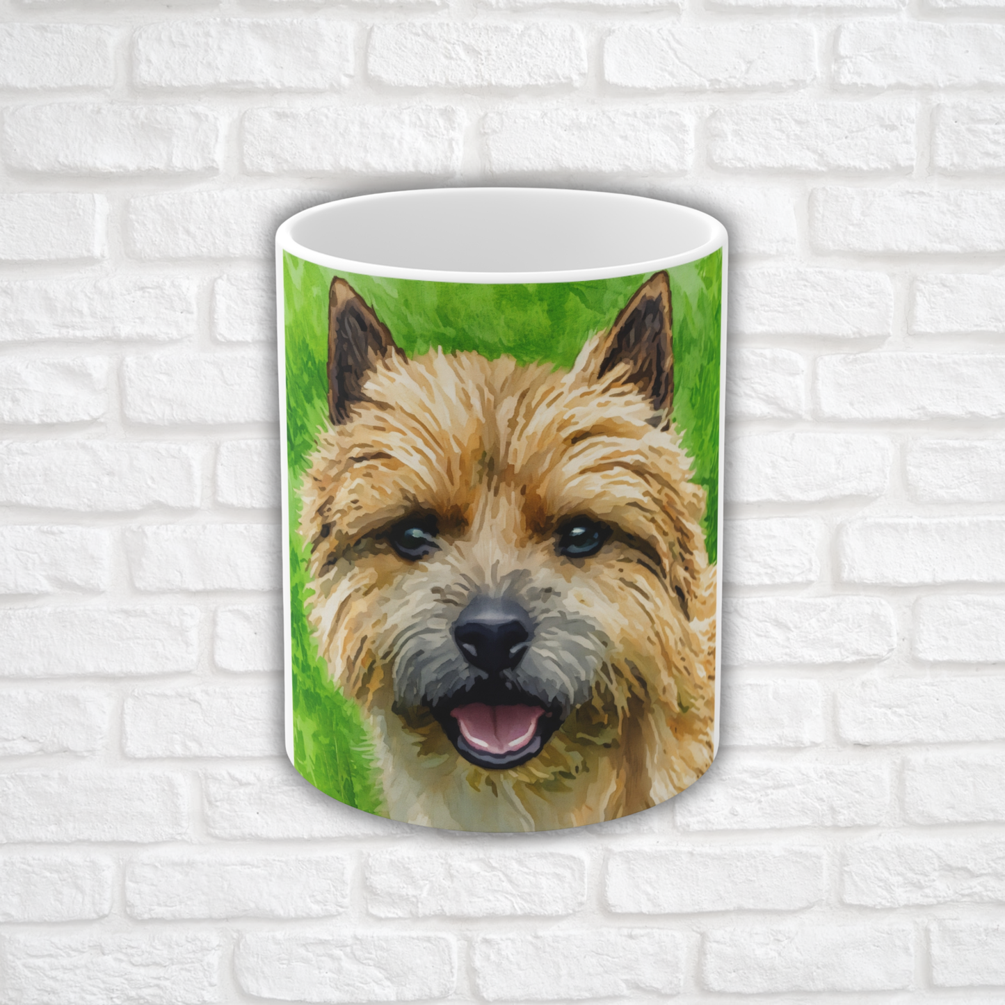 Norwich Terrier Coffee Mug – Playful Dog Lover Gift – Watercolor Norwich Terrier Art