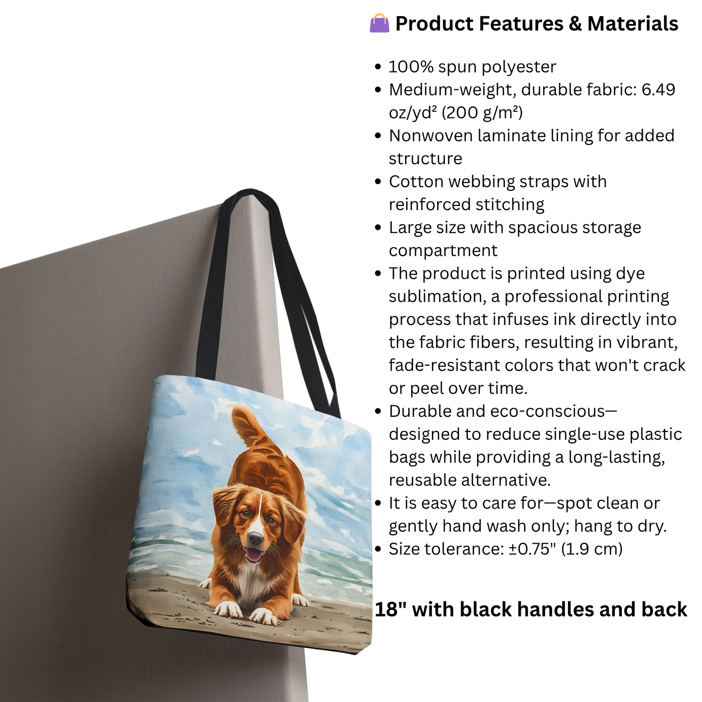 Nova Scotia Duck Tolling Retriever Tote Bag – Vibrant Dog Lover Gift – Watercolor Toller Art