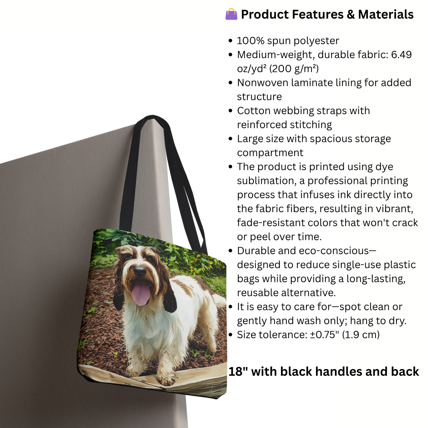 Petit Basset Griffon Vendéen Tote Bag – French Hound Dog Lover Gift – Watercolor PBGV Art