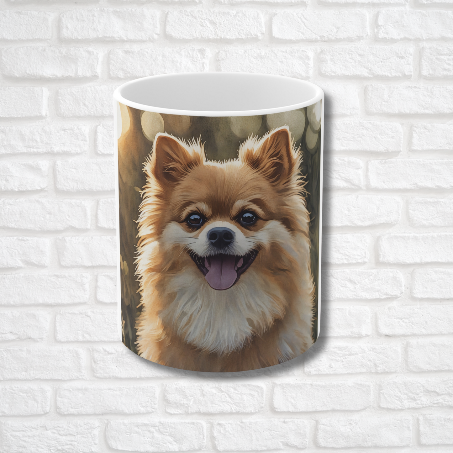 Pomeranian Coffee Mug – Watercolor Dog Headshot | Gift for Dog Lovers