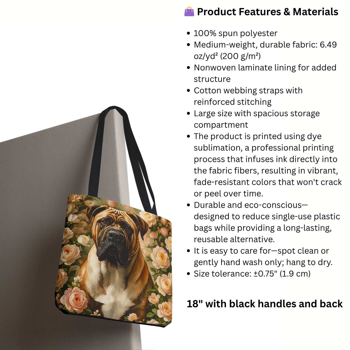 Presa Canario Tote Bag – Strong Dog Lover Gift – Watercolor Presa Canario Art