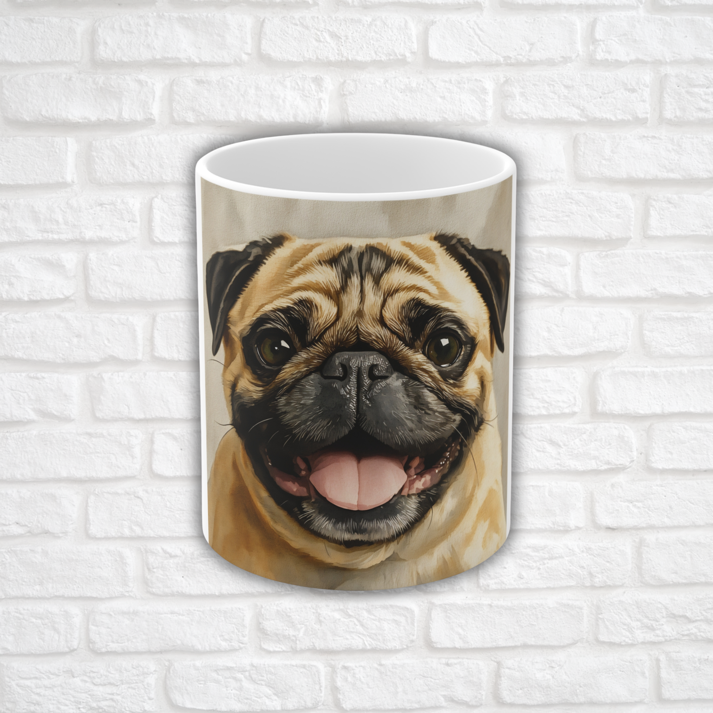 Pug Coffee Mug – Cute Dog Lover Gift – Watercolor Pug Art