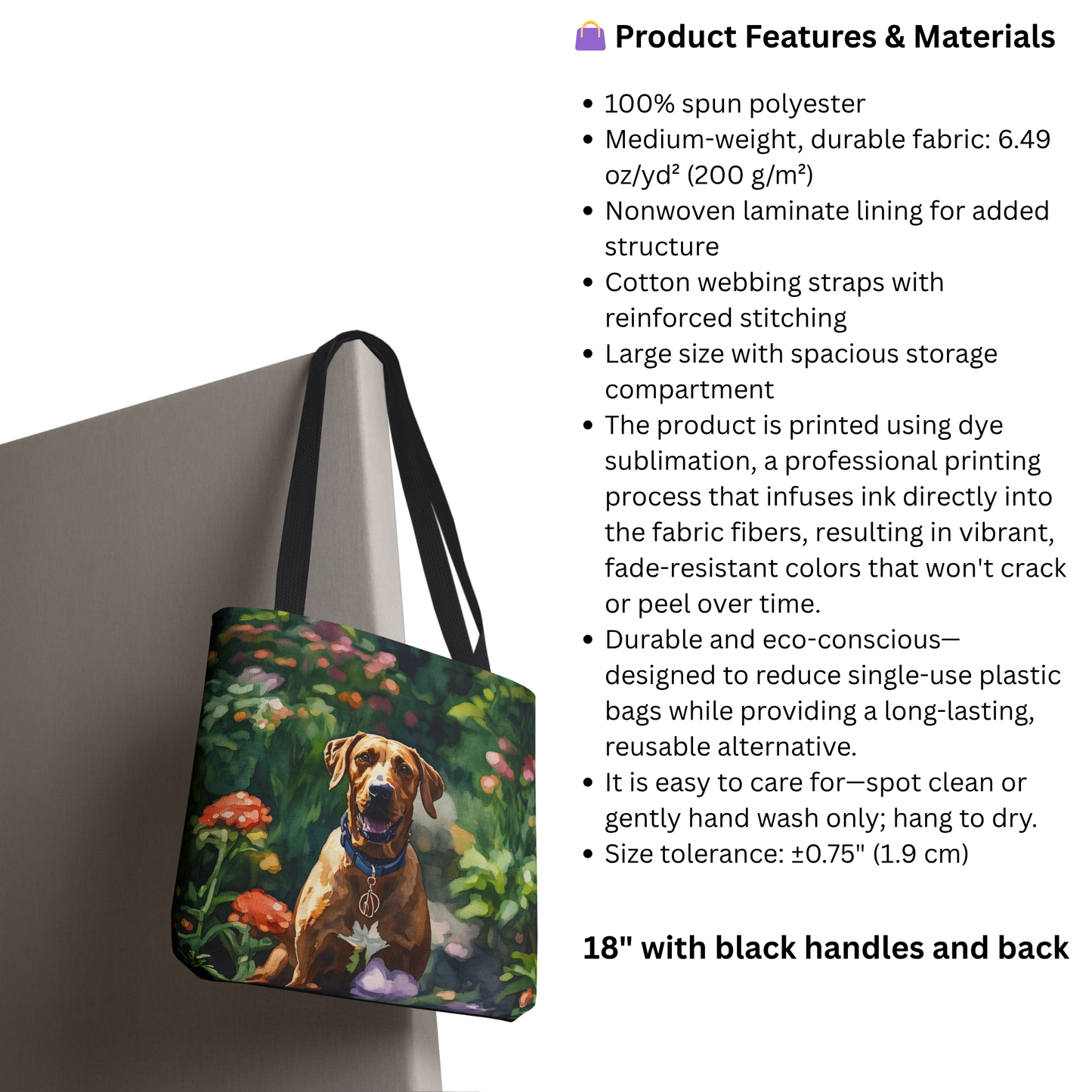 Rhodesian Ridgeback Tote Bag – Majestic Dog Lover Gift – Watercolor Ridgeback Art