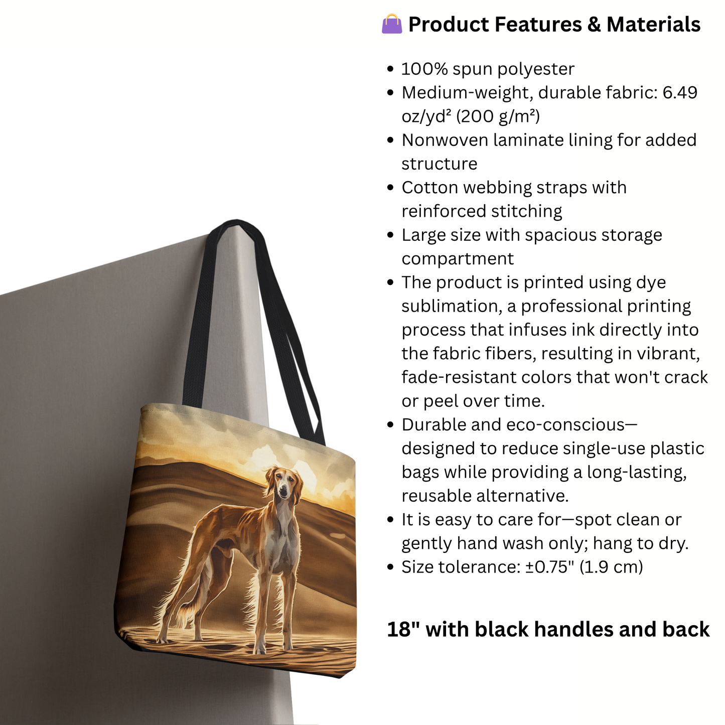 Saluki Tote Bag – Elegant Dog Lover Gift – Watercolor Saluki Art