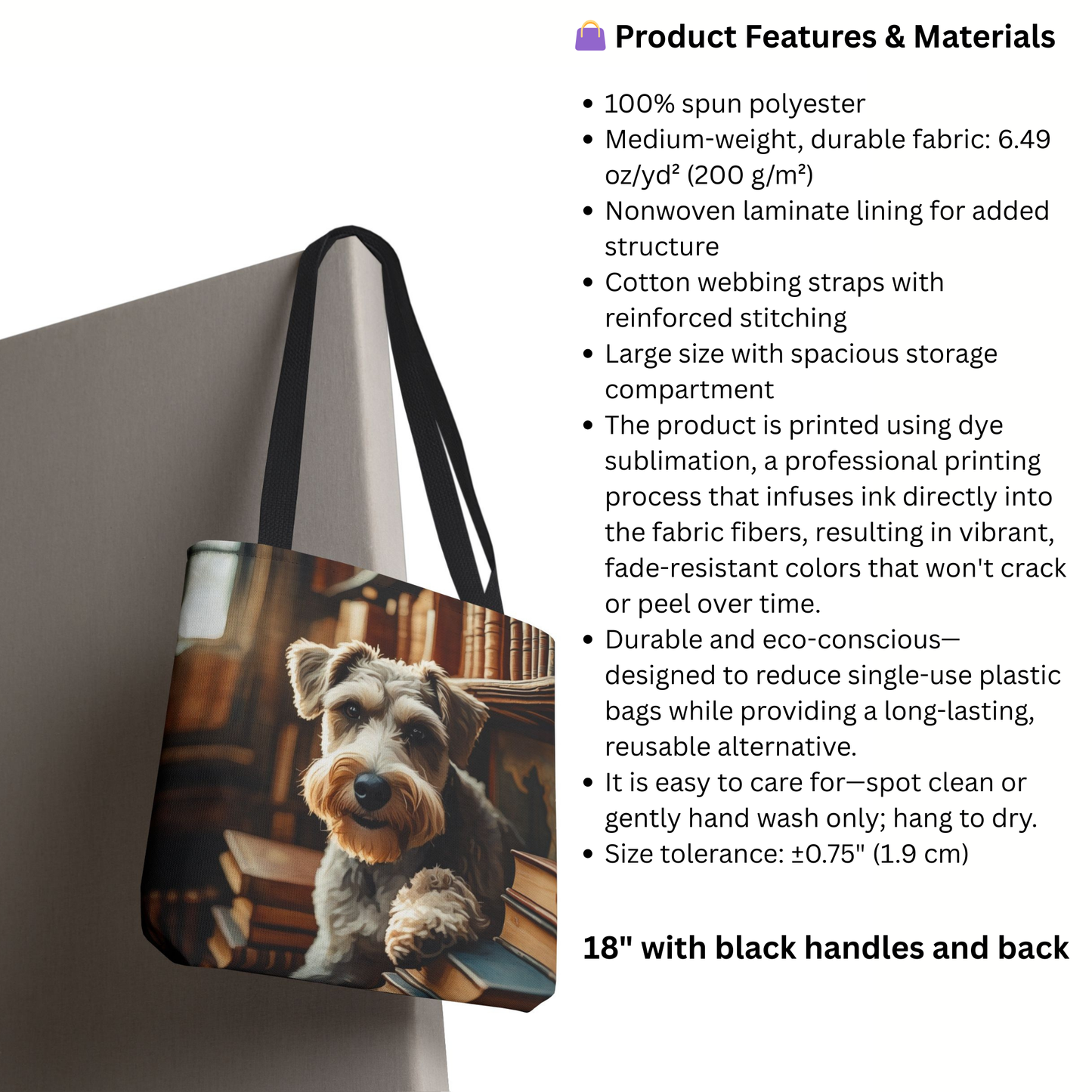 Schnoodle Tote Bag – Stylish Reusable Bag with Schnauzer & Poodle Watercolor Art