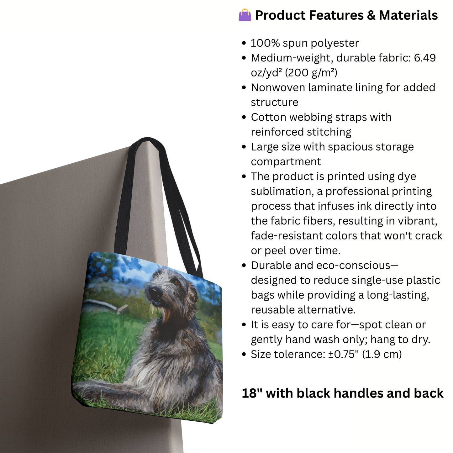 Scottish Deerhound Tote Bag – Noble Dog Lover Gift – Watercolor Scottish Deerhound Art