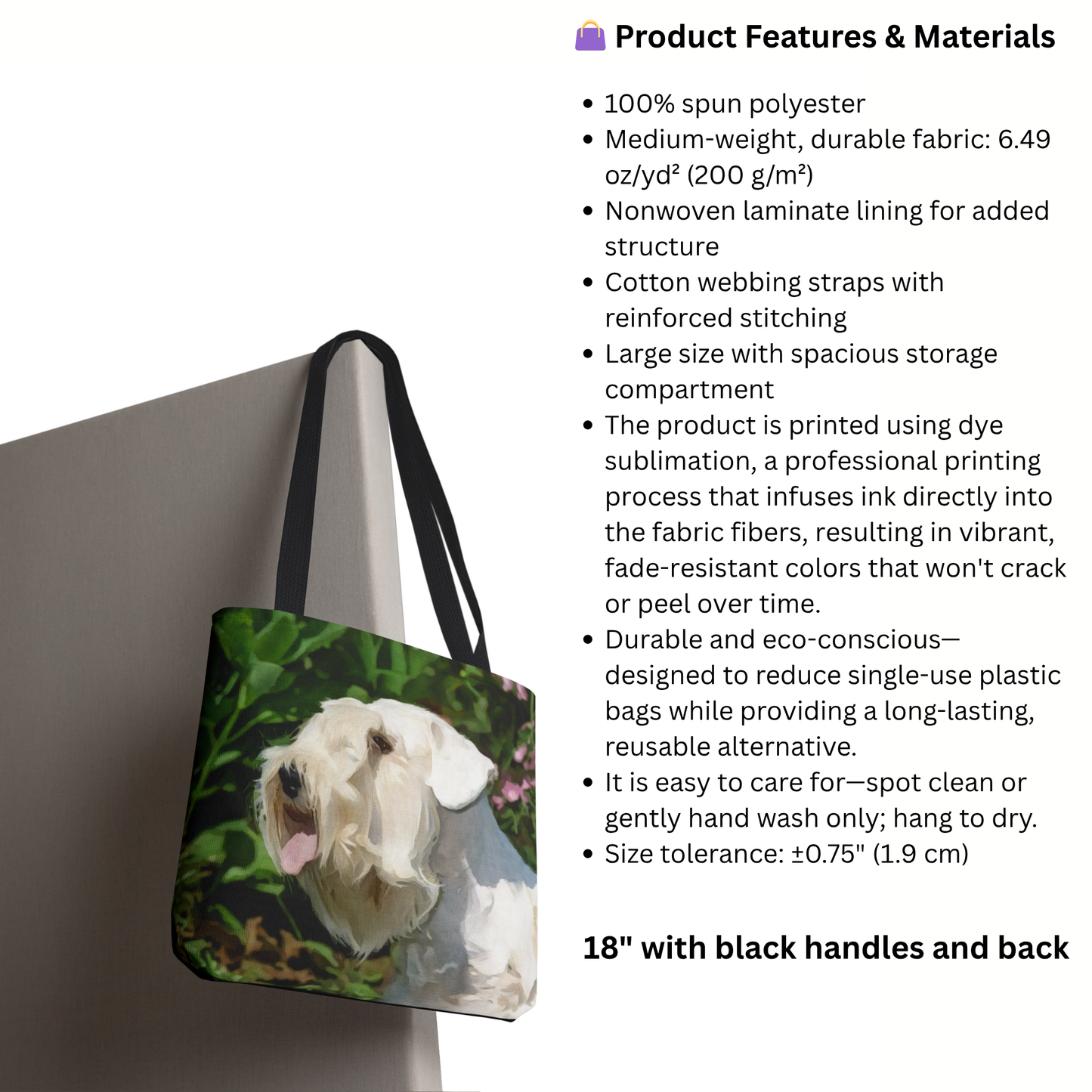 Sealyham Terrier Tote Bag – Charming Dog Lover Gift – Watercolor Sealyham Art