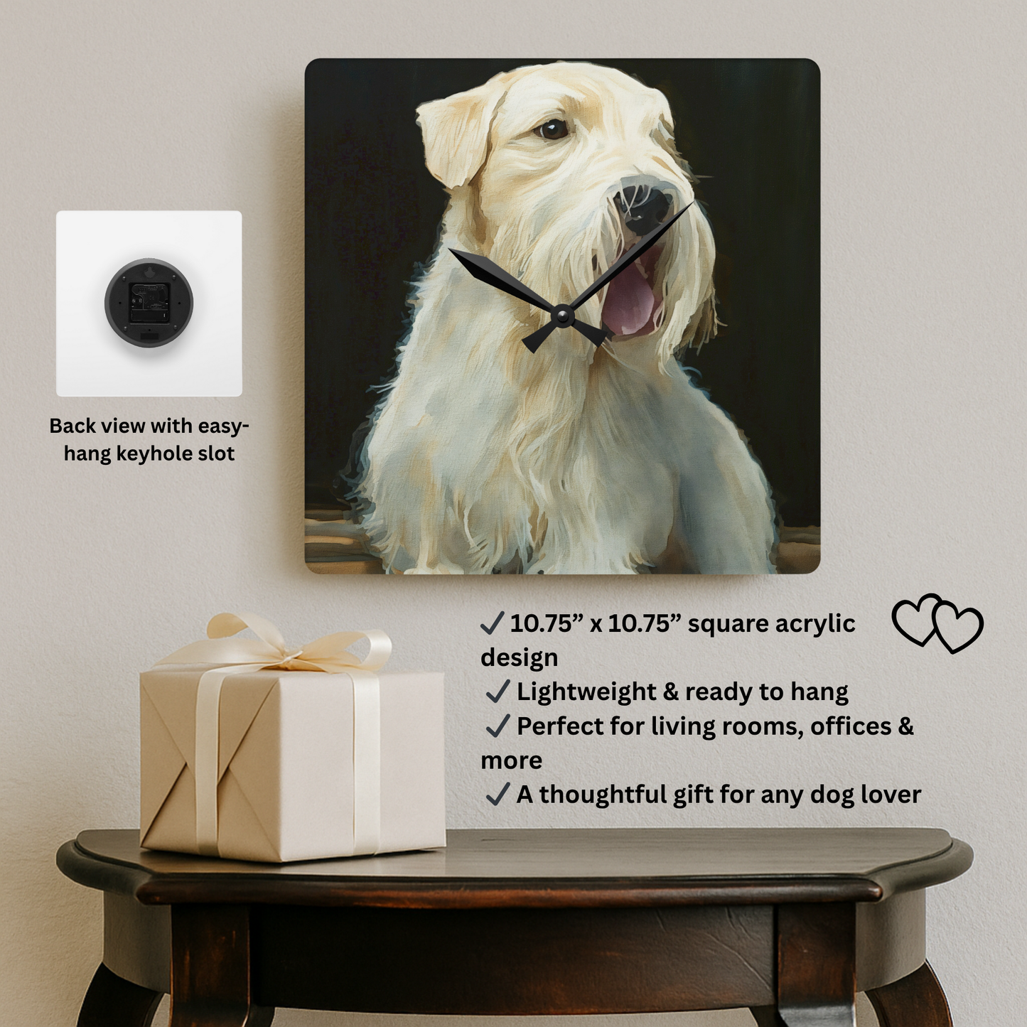 Sealyham Terrier Wall Clock – Charming Dog Lover Gift – Watercolor Sealyham Art