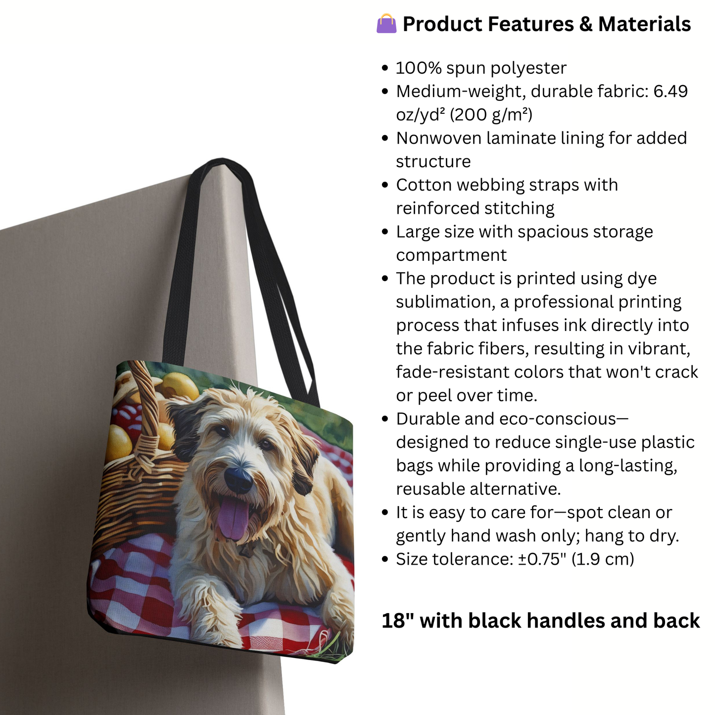 Sheepadoodle Tote Bag – Stylish Reusable Bag with Old English Sheepdog & Poodle Watercolor Art