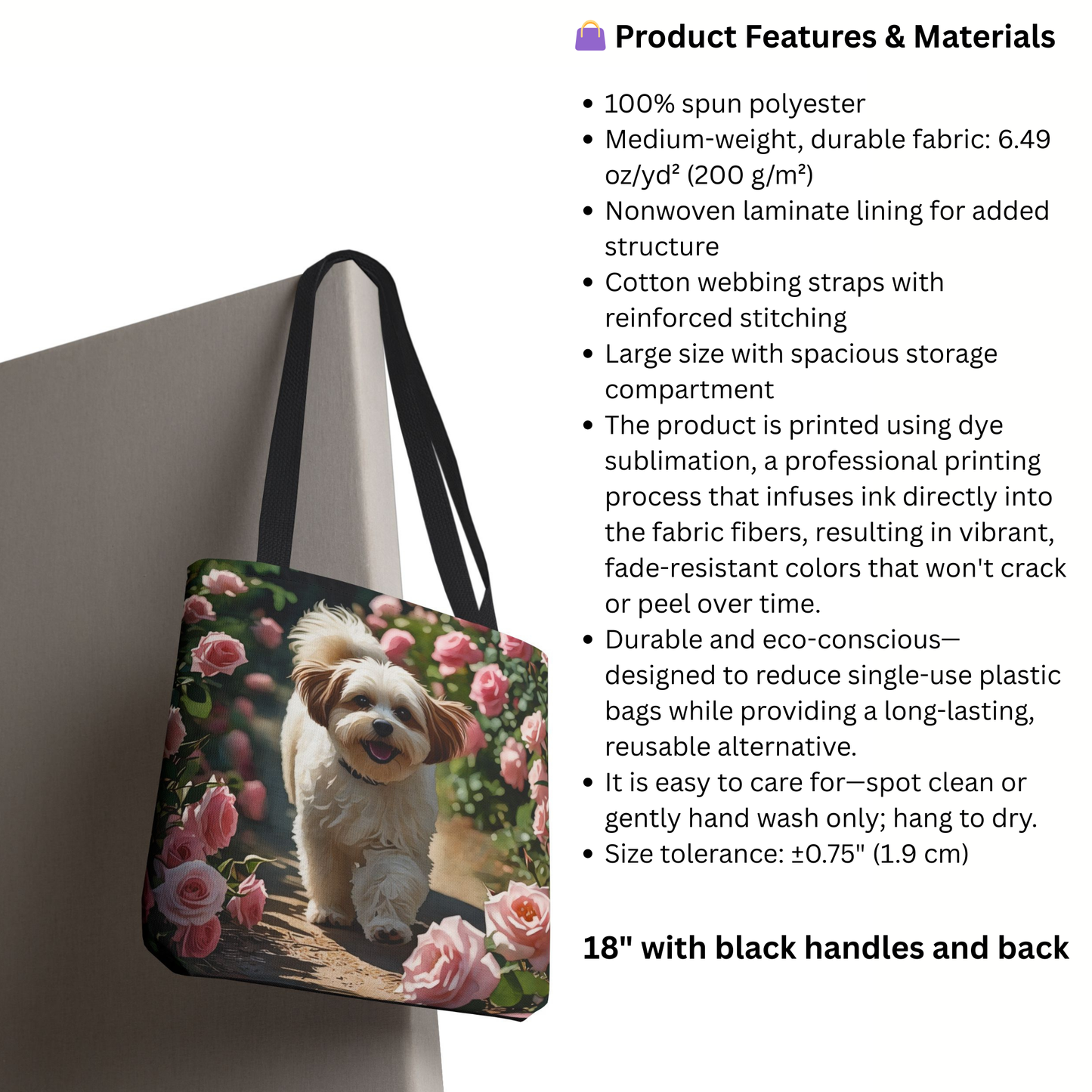 Shih-Poo Tote Bag – Stylish Reusable Bag with Shih Tzu & Poodle Watercolor Art