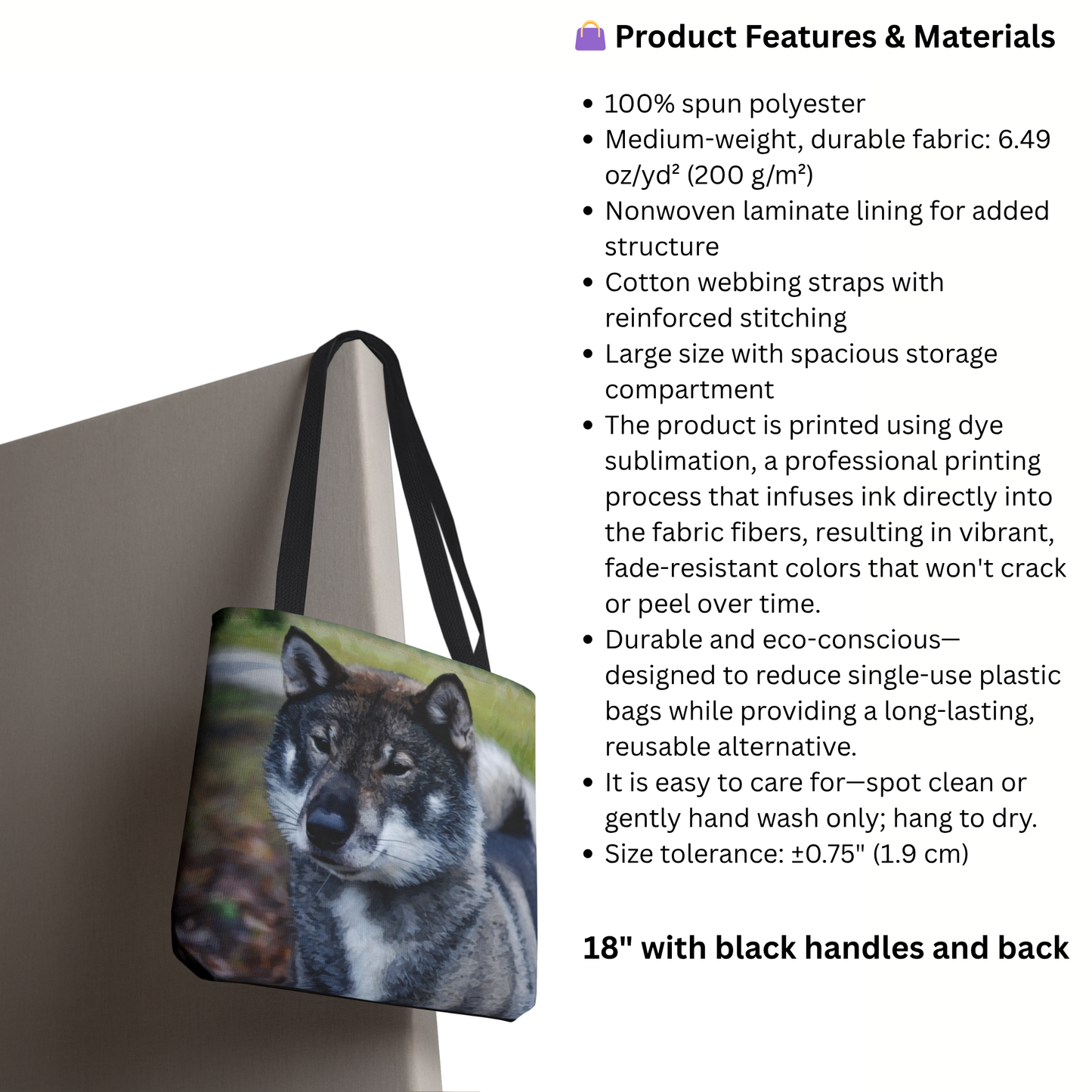 Shikoku Tote Bag – Rare Japanese Dog Lover Gift – Watercolor Shikoku Art