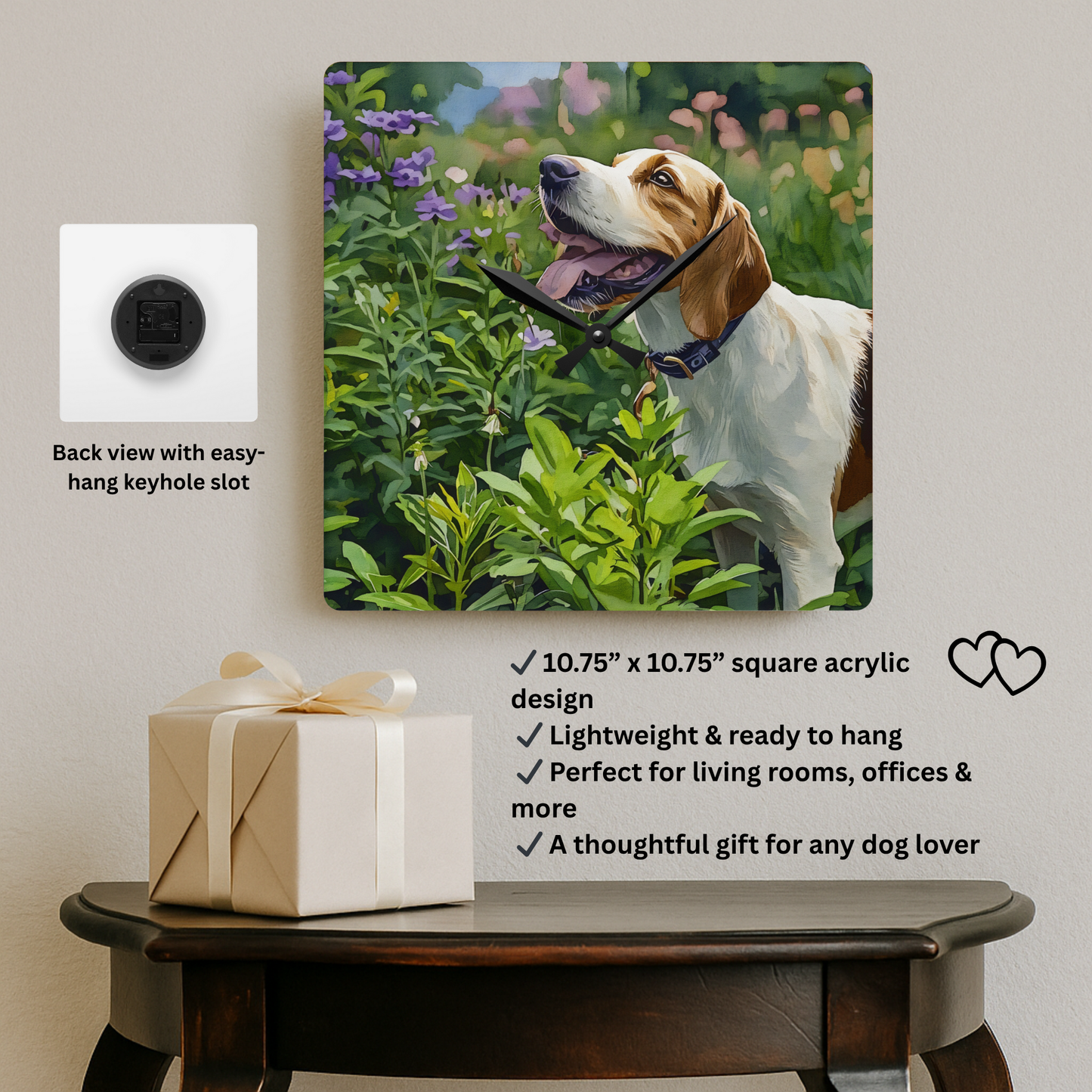Treeing Walker Coonhound Wall Clock – Bold Dog Lover Gift – Classic Hound Design