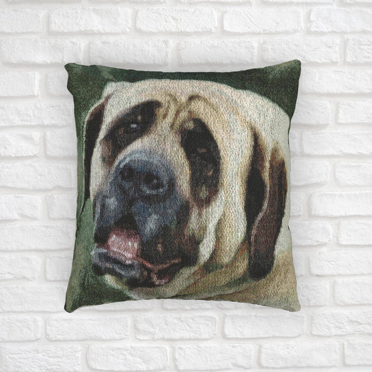 Mastiff Decorative Pillow – Gentle Giant Home Décor – Woven 17"x18" Accent Pillow