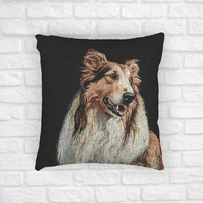 Collie Woven Decorative Pillow – Dog Lover Home Décor Gift