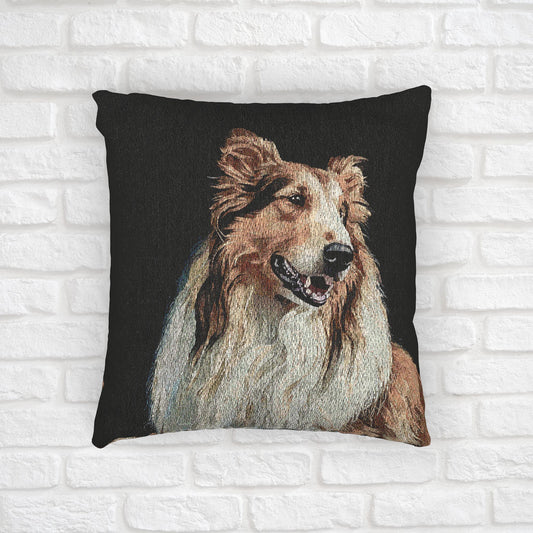 Collie Woven Decorative Pillow – Dog Lover Home Décor Gift