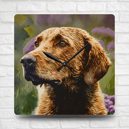 Chesapeake Bay Retriever Wall Clock | Dog Lover Gift | Decorative Acrylic Clock with Retriever Art