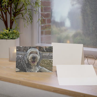 Sheepadoodle Greeting Card Set | Oil Painting Sheepadoodle Dog Lover Gift