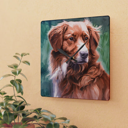 Nova Scotia Duck Tolling Retriever Wall Clock – Vibrant Dog Lover Gift – Watercolor Toller Art
