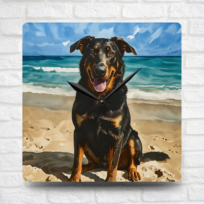 Beauceron Wall Clock | Dog Lover Gift | Watercolor Beauceron Art | Decorative Acrylic Clock