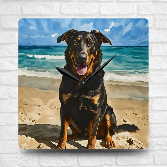 Beauceron Wall Clock | Dog Lover Gift | Watercolor Beauceron Art | Decorative Acrylic Clock