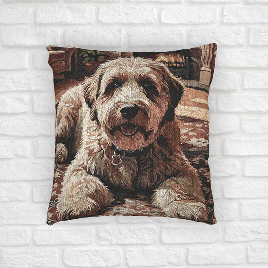 Bernedoodle Woven Pillow | Elegant Tapestry Dog Lover Gift