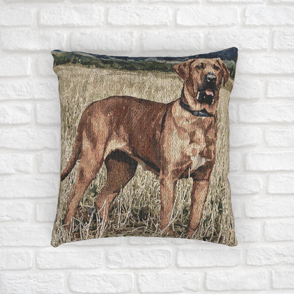 Broholmer Woven Pillow | 17″×18″ Gentle Danish Mastiff Dog Lover Home Décor