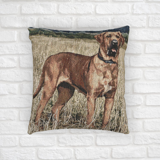 Broholmer Woven Pillow | 17″×18″ Gentle Danish Mastiff Dog Lover Home Décor