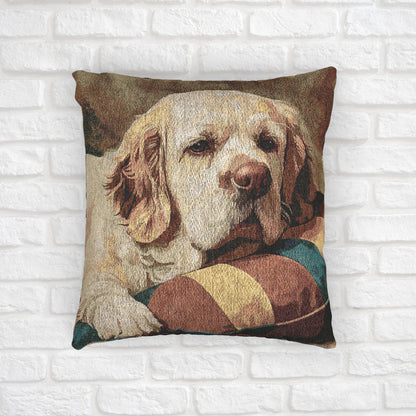 Clumber Spaniel Woven Decorative Pillow – Dog Lover Home Décor Gift