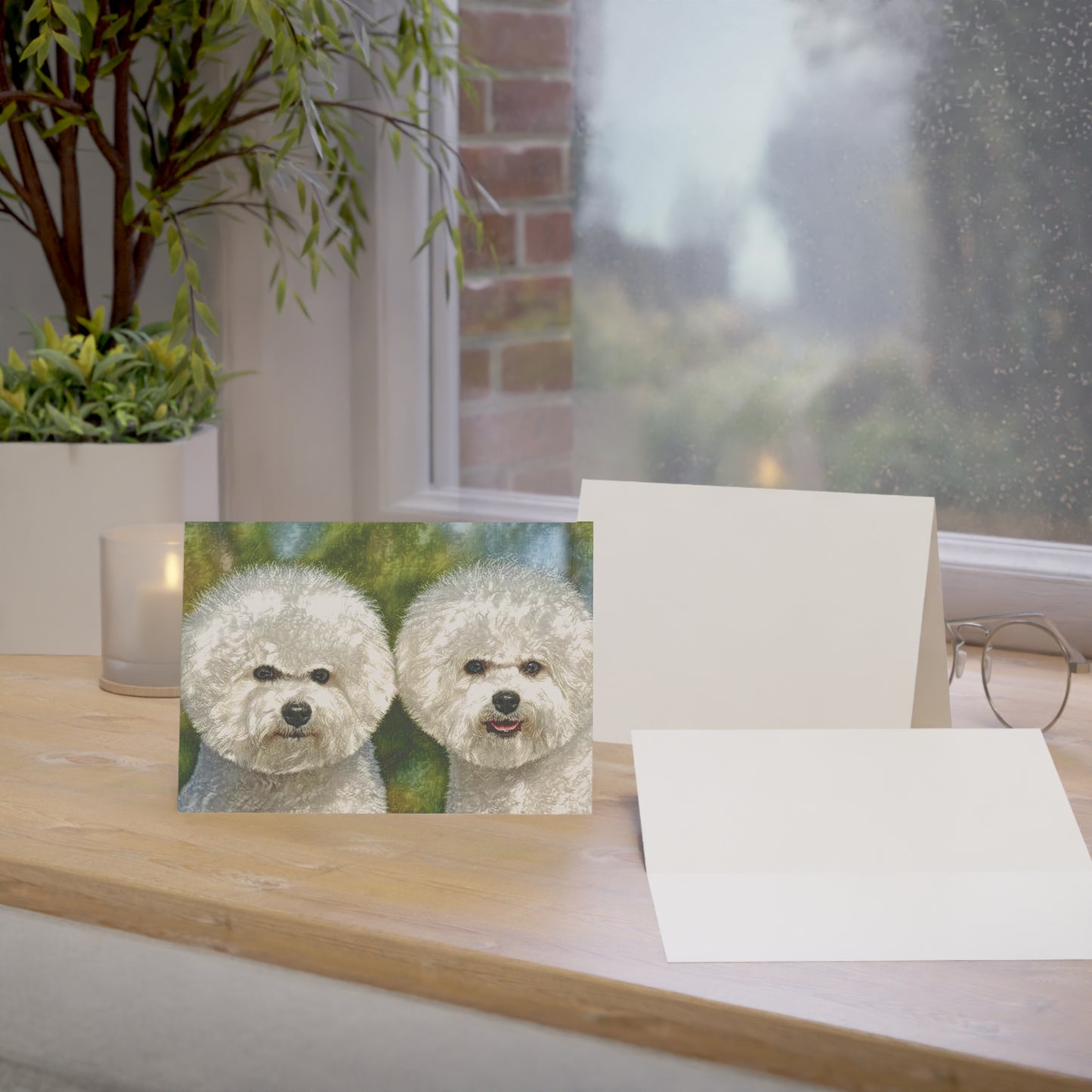 Bichon Frise Greeting Cards | Dog Lover Stationery | Blank Inside with Envelopes | Sets of 10, 30, 50
