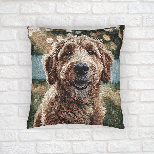 Goldendoodle Woven Pillow | Elegant Tapestry Dog Lover Gift